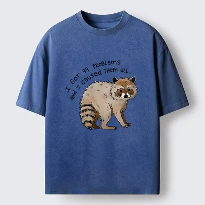 Tokyo-Tiger Raccoon Funny Meme Washed T-Shirt