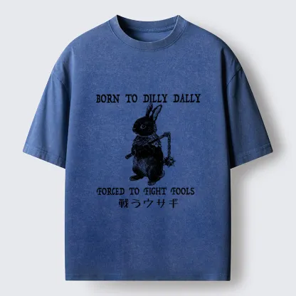 Tokyo-Tiger Fighting Rabbits Washed T-Shirt