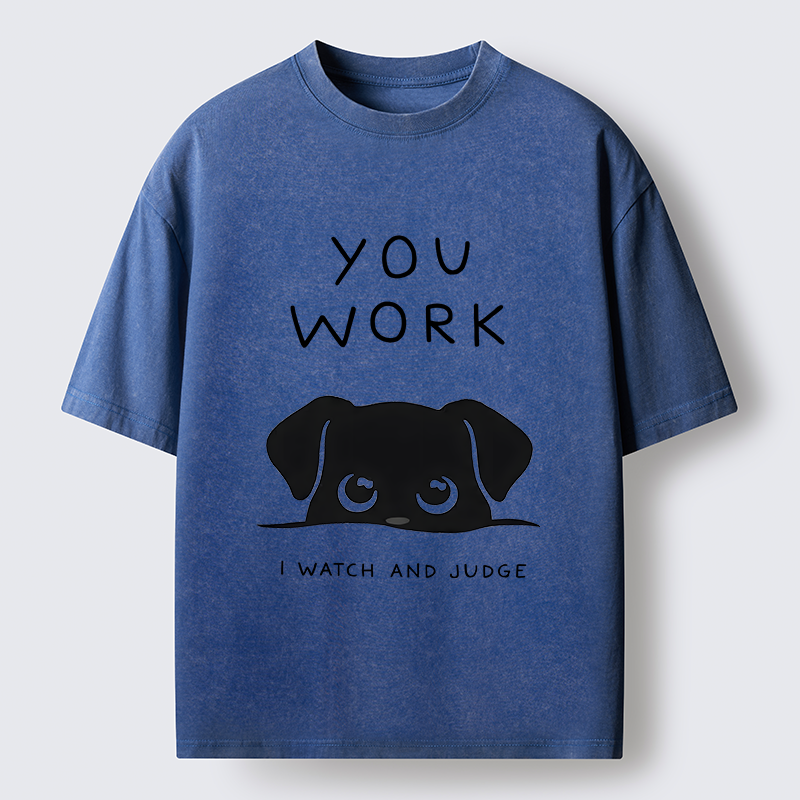 Tokyo-Tiger Dog Watching You Washed T-Shirt