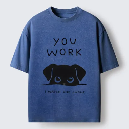 Tokyo-Tiger Dog Watching You Washed T-Shirt