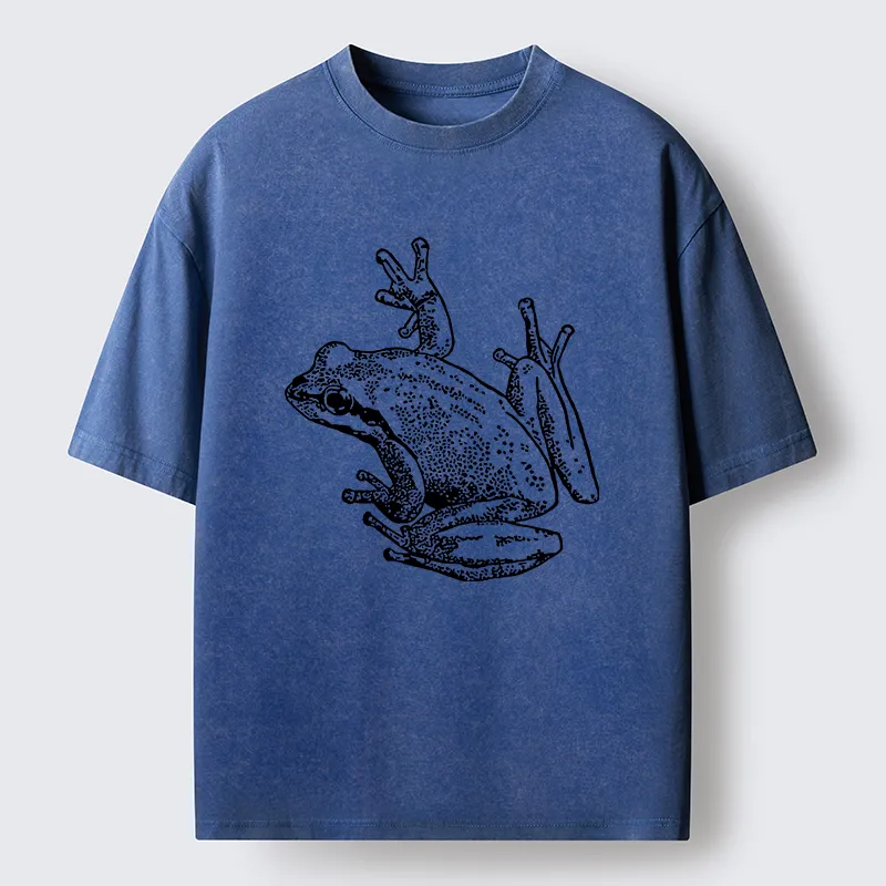 Tokyo-Tiger Frogs Lying On Clothes Washed T-Shirt