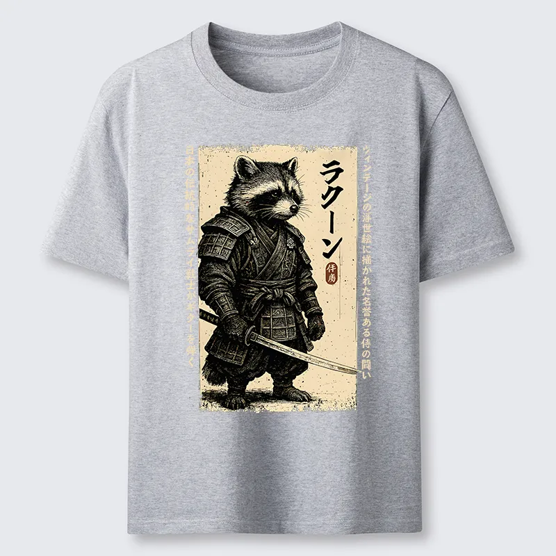 Tokyo-Tiger Raccoon Japanese Samurai Classic T-Shirt