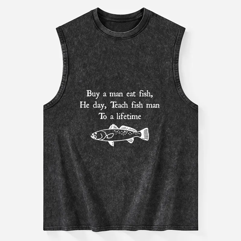 Tokyo-Tiger Man Eat Fish Meme Washed Tank