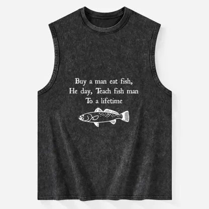 Tokyo-Tiger Man Eat Fish Meme Washed Tank