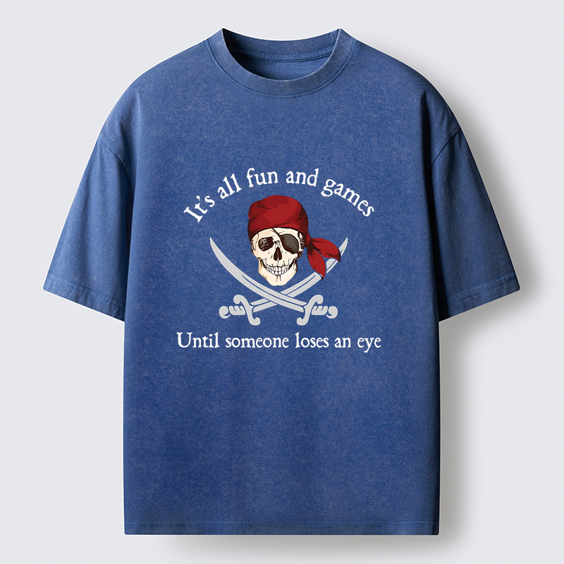 Tokyo-Tiger Humorous Pirates Washed T-Shirt