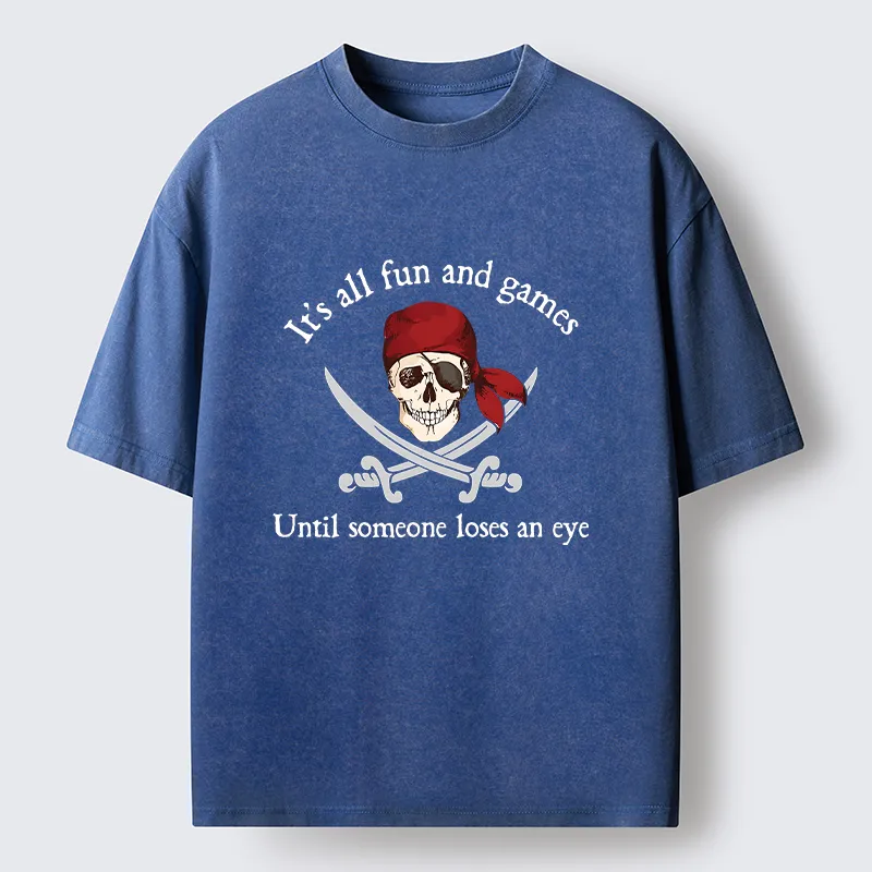 Tokyo-Tiger Humorous Pirates Washed T-Shirt