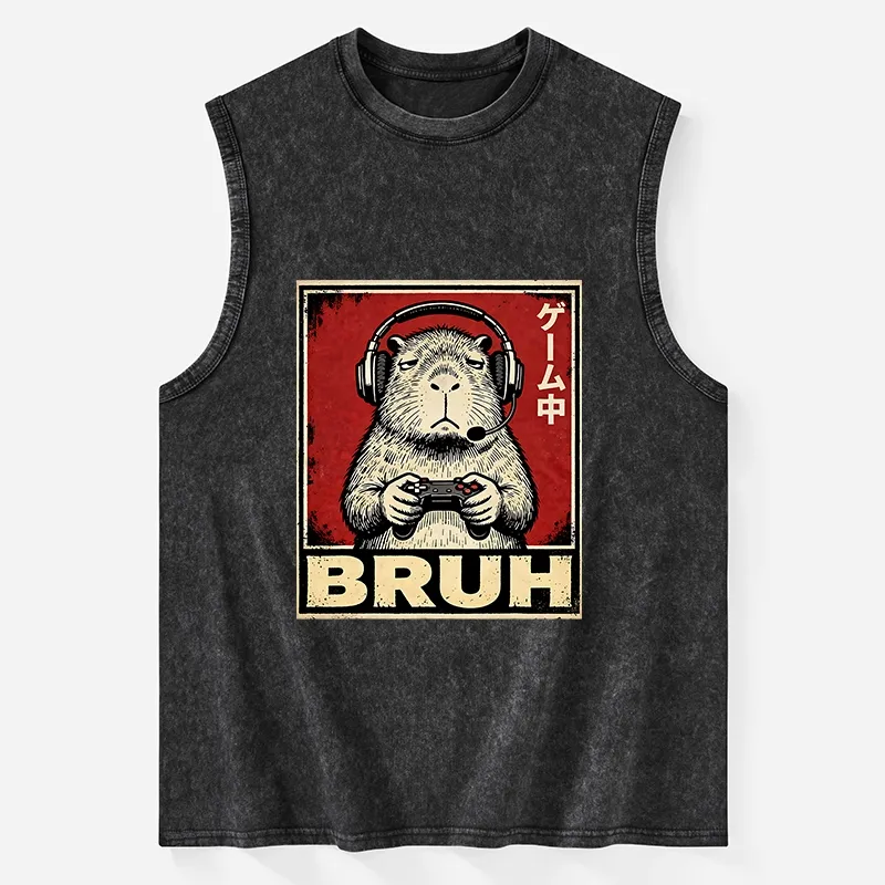 Tokyo-Tiger Funny Capybara Playing Games Washed Tank