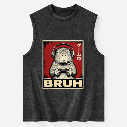 Tokyo-Tiger Funny Capybara Playing Games Washed Tank