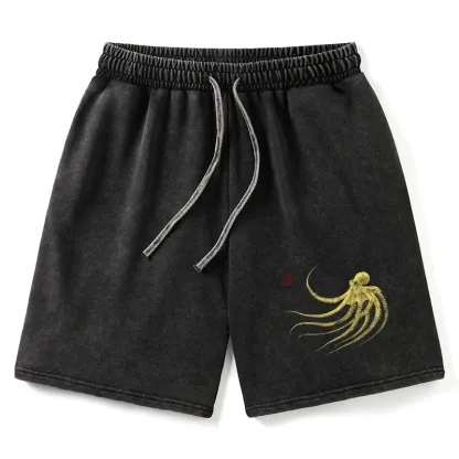 Tokyo-Tiger Retro Octopus Japanese Washed Shorts
