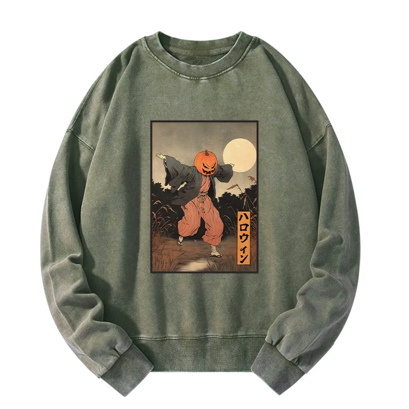 Tokyo-Tiger Japanese Pumpkin Monster Washed Sweatshirt
