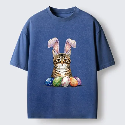 Tokyo-Tiger Easter Cat Washed T-Shirt