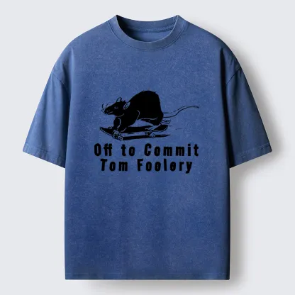 Tokyo-Tiger Mischievous Rat Washed T-Shirt