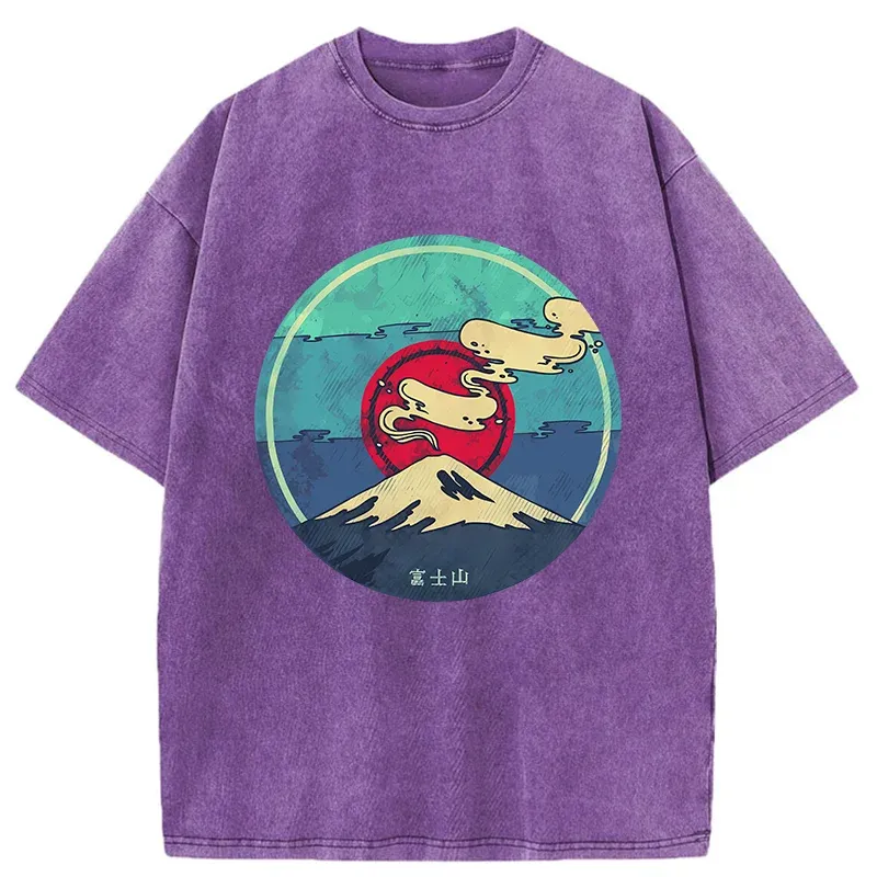 Tokyo-Tiger Fujisan Records Washed T-Shirt