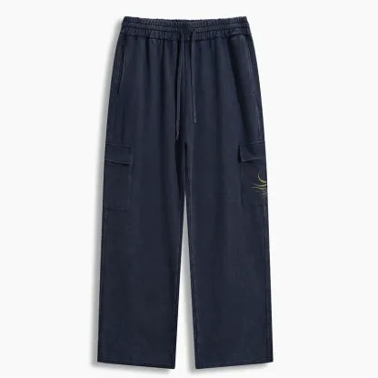 Tokyo-Tiger Retro Octopus Japanese Washed Utility Sweatpants