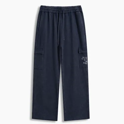 Tokyo-Tiger Man Eat Fish Meme Washed Utility Sweatpants