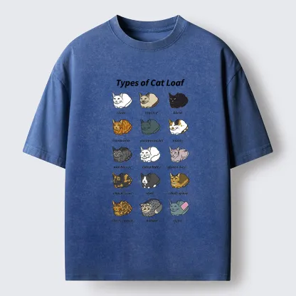 Tokyo-Tiger Various Cat-shaped Breads Washed T-Shirt