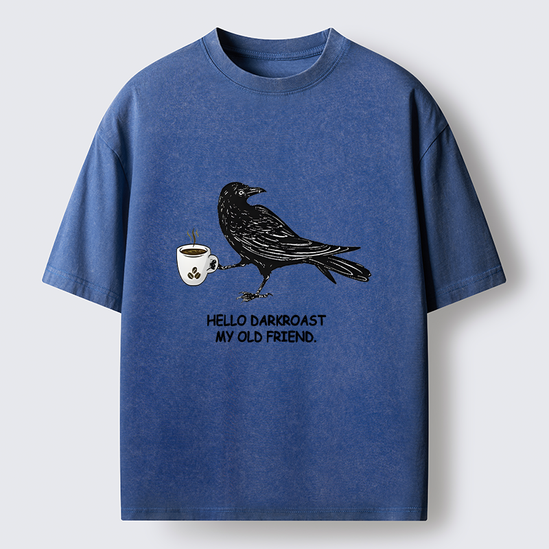 Tokyo-Tiger Raven Funny Washed T-Shirt