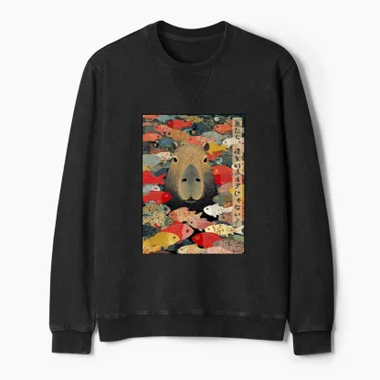 Tokyo-Tiger Am I Too Lovable? Washed Terry Sweatshirt