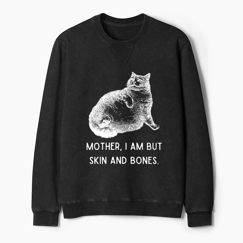 Tokyo-Tiger Skin & Bones Cat Washed Terry Sweatshirt