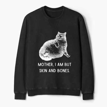 Tokyo-Tiger Skin & Bones Cat Washed Terry Sweatshirt