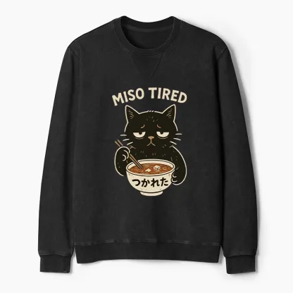 Tokyo-Tiger I’m So Tired Washed Terry Sweatshirt