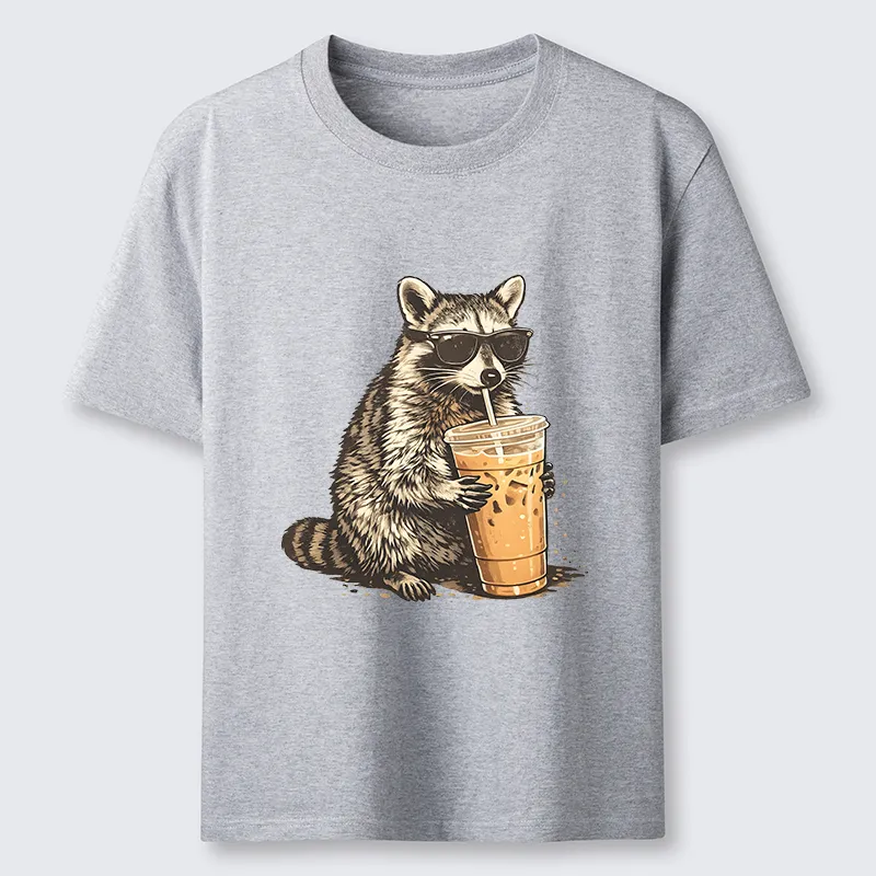 Tokyo-Tiger Raccoon Drinking Coffee Funny Classic T-Shirt