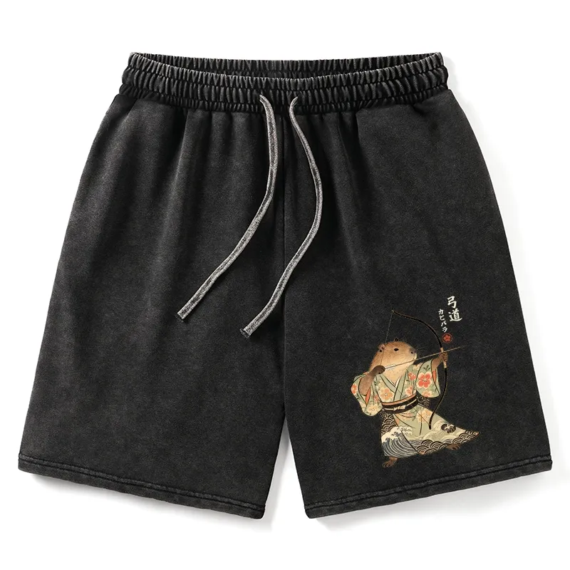 Tokyo-Tiger Capybara Archery Washed Shorts