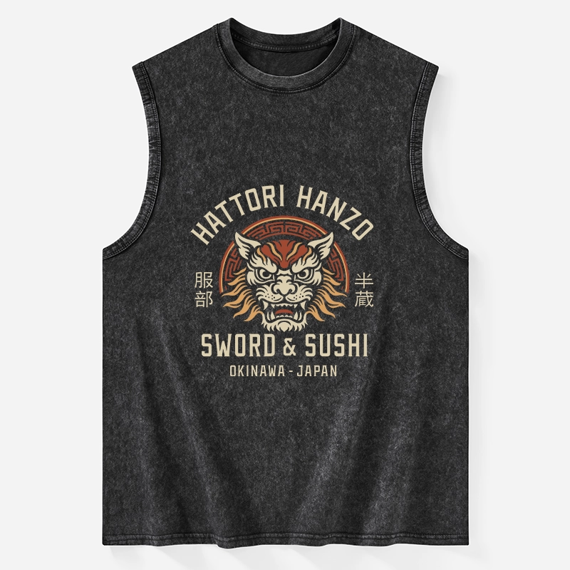 Tokyo-Tiger Hattori Lion Japanese Samurai Washed Tank