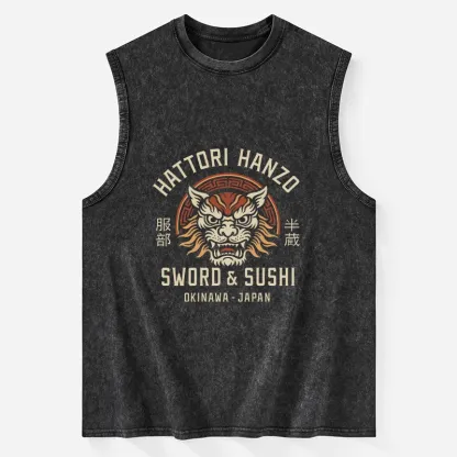 Tokyo-Tiger Hattori Lion Japanese Samurai Washed Tank