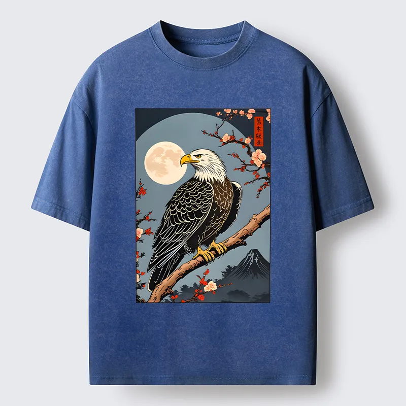 Tokyo-Tiger Ukiyo-e Eagle Washed T-Shirt