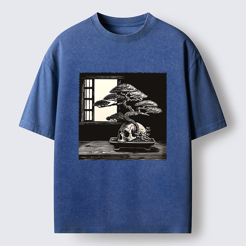 Tokyo-Tiger Horror Japanese Zen Washed T-Shirt