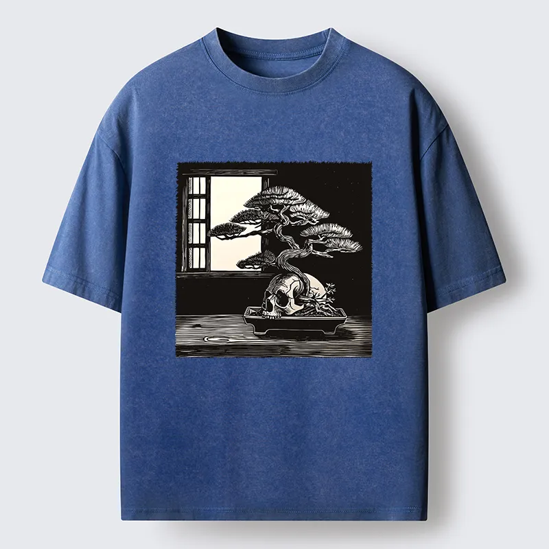 Tokyo-Tiger Horror Japanese Zen Washed T-Shirt