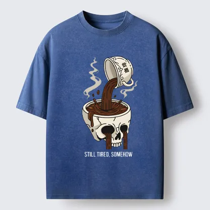 Tokyo-Tiger Coffee Doesn't Work Washed T-Shirt