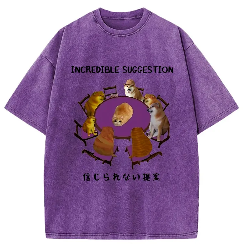 Tokyo-Tiger Funny Incredible Suggestion Washed T-Shirt