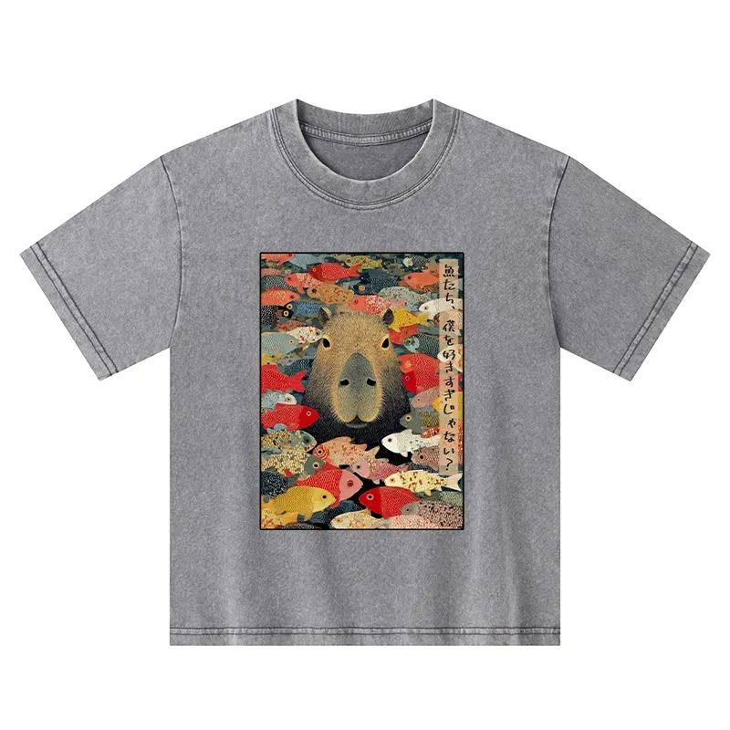 Tokyo-Tiger Am I Too Lovable? Kids Washed T-Shirt