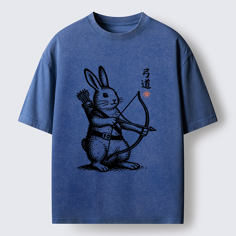 Tokyo-Tiger Rabbit Shooting Arrows Washed T-Shirt