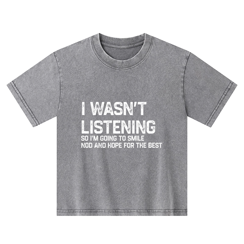 Tokyo-Tiger Indifferent To Everything Kids Washed T-Shirt