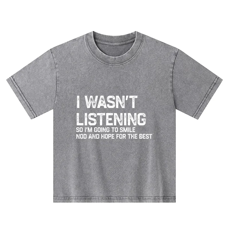 Tokyo-Tiger Indifferent To Everything Kids Washed T-Shirt