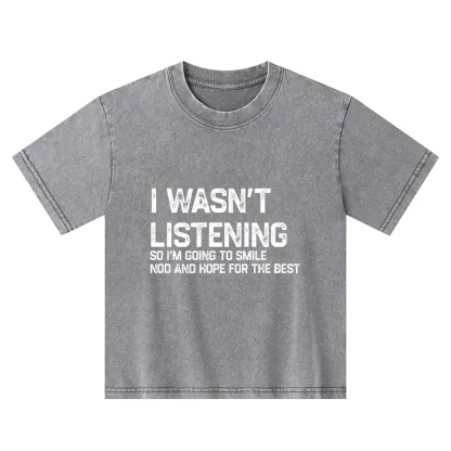 Tokyo-Tiger Indifferent To Everything Kids Washed T-Shirt