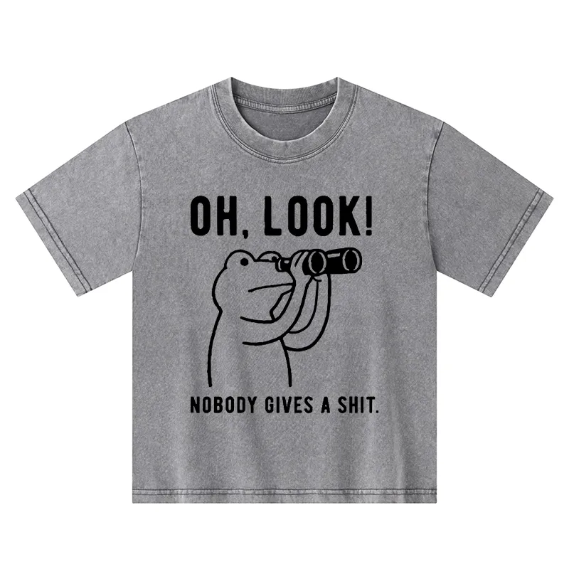 Tokyo-Tiger Frog of Indifference Kids Washed T-Shirt