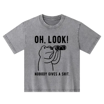 Tokyo-Tiger Frog of Indifference Kids Washed T-Shirt