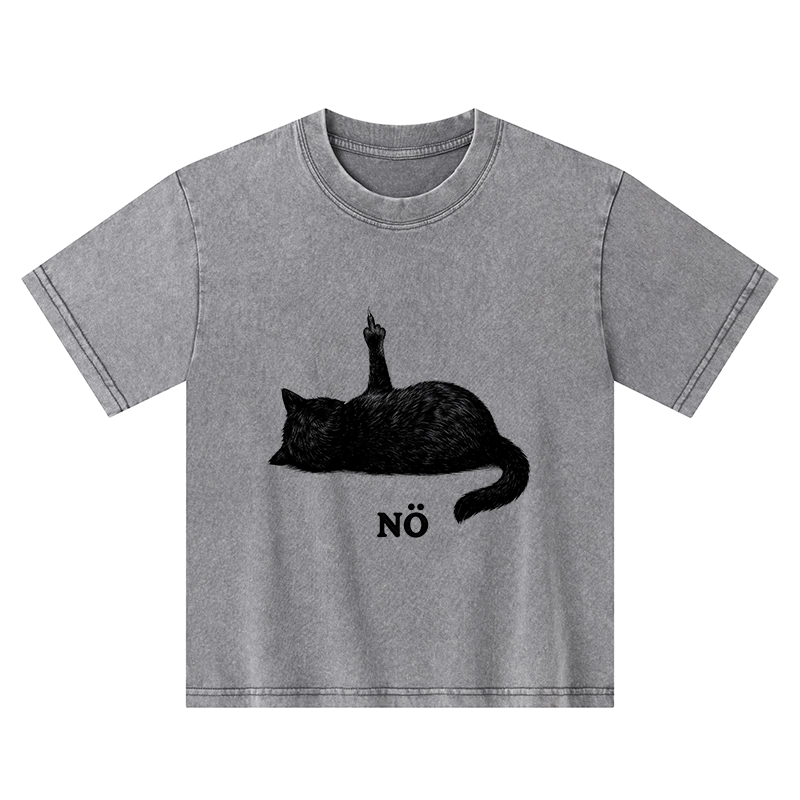 Tokyo-Tiger Cat Refused Kids Washed T-Shirt