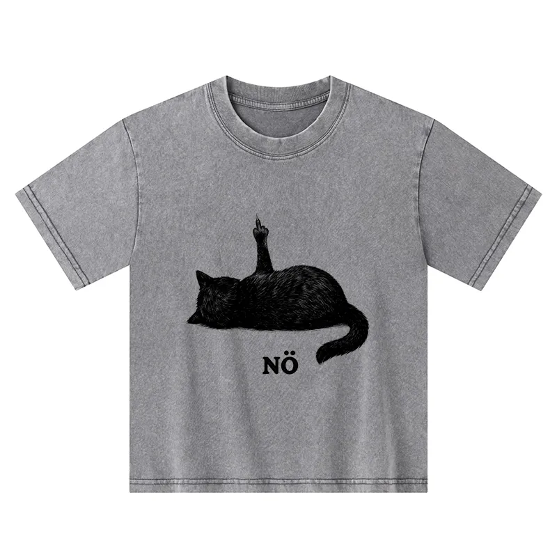 Tokyo-Tiger Cat Refused Kids Washed T-Shirt