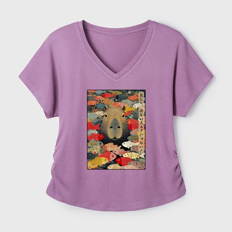 Tokyo-Tiger Am I Too Lovable? Modal Dolman Sleeve T-Shirt