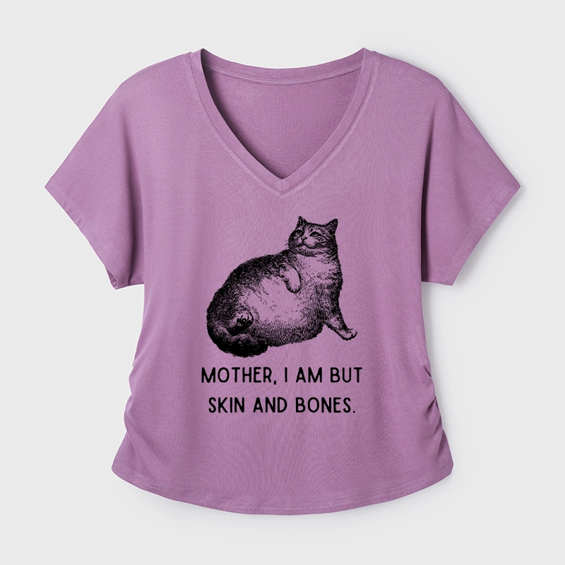 Tokyo-Tiger Skin & Bones Cat Modal Dolman Sleeve T-Shirt