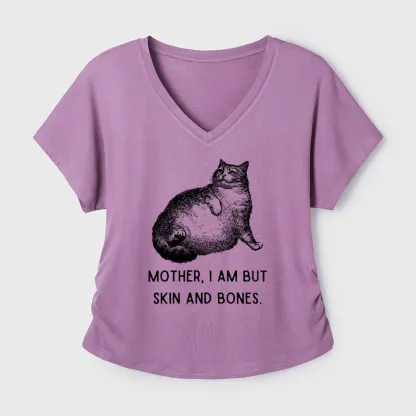 Tokyo-Tiger Skin & Bones Cat Modal Dolman Sleeve T-Shirt