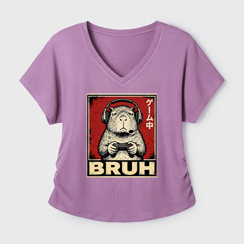 Tokyo-Tiger Funny Capybara Playing Games Modal Dolman Sleeve T-Shirt