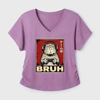 Tokyo-Tiger Funny Capybara Playing Games Modal Dolman Sleeve T-Shirt