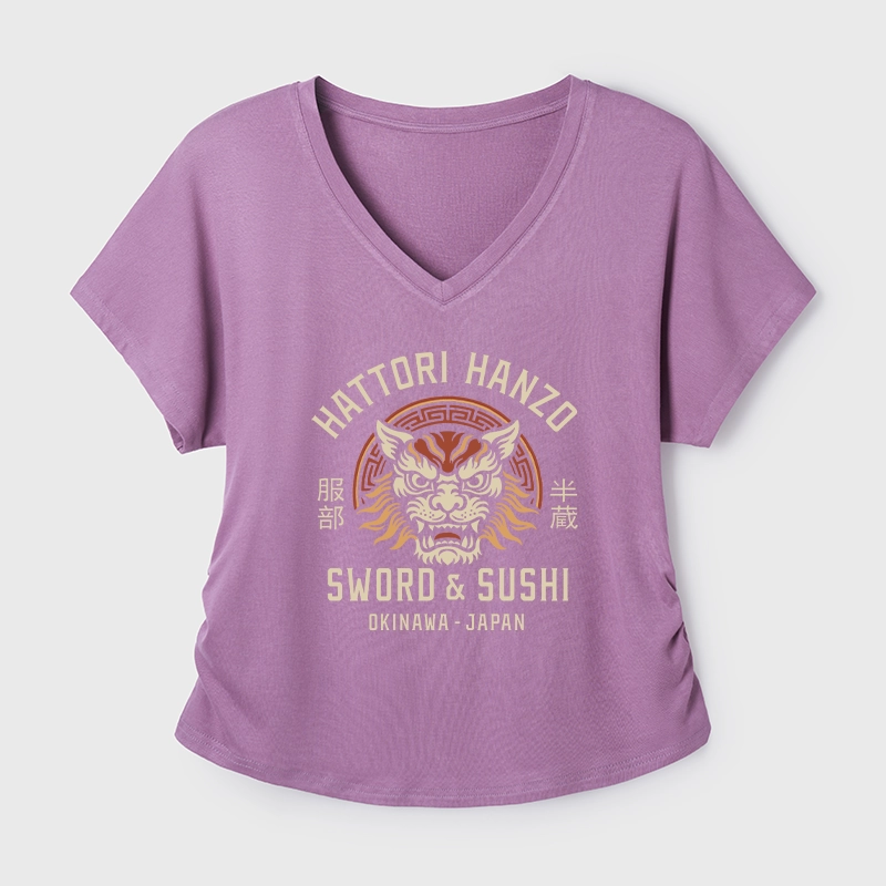 Tokyo-Tiger Hattori Lion Japanese Samurai Modal Dolman Sleeve T-Shirt