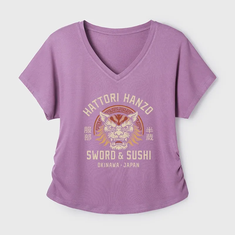 Tokyo-Tiger Hattori Lion Japanese Samurai Modal Dolman Sleeve T-Shirt